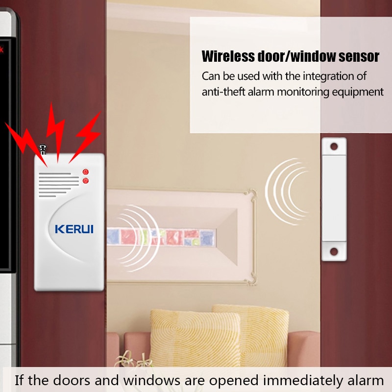 KERUI WIFI Security Alarm System Wireless Tuya Smart Home Outdoor Weather-Proof Siren Horn Window Door Sensors Motion Detector. 