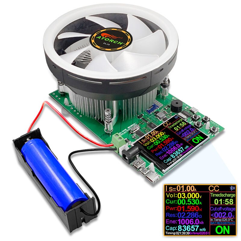 180W DC tester APP electronic load lithium battery capacity monitor discharge charge power meter supply checker + PD/QC Trigger. 