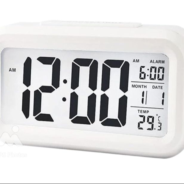 Alarm Clock [Dol-2108 9(FG): 54] (Electronic Clock Creativity Digital Clock Temperature Type LED Light Sensor Luminous Snooze). 