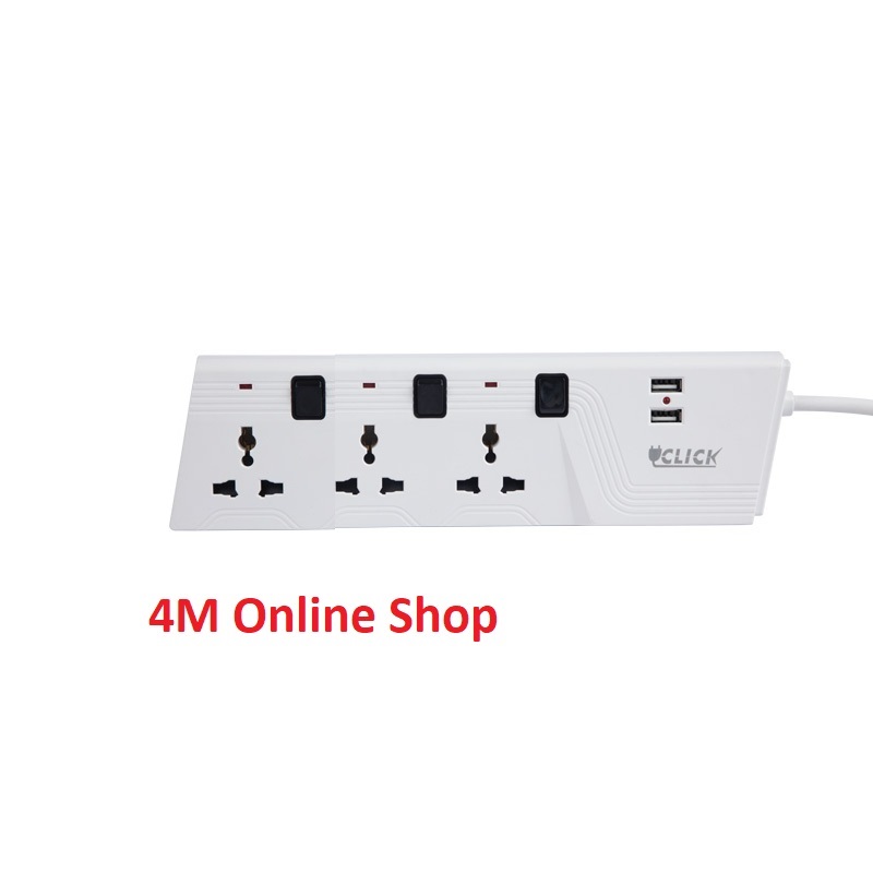 Click Super Multi-Plug With USB 2Pin 5SKT. 