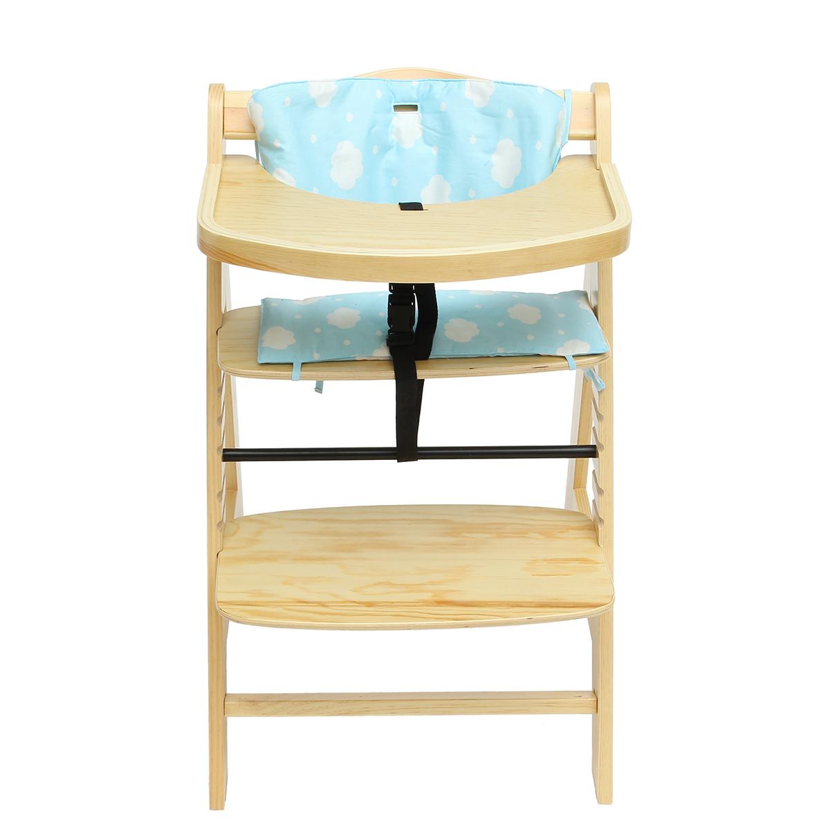 Baby High Chair 3 In 1 Wooden Highchair With Tray And Bar Beech Blue
