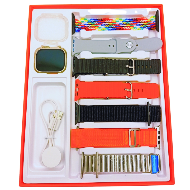 Smart Watch Y20 Ultra 49mm Real Screw and Strap Lock with Watch Case and 7 different belt and wireless charger
