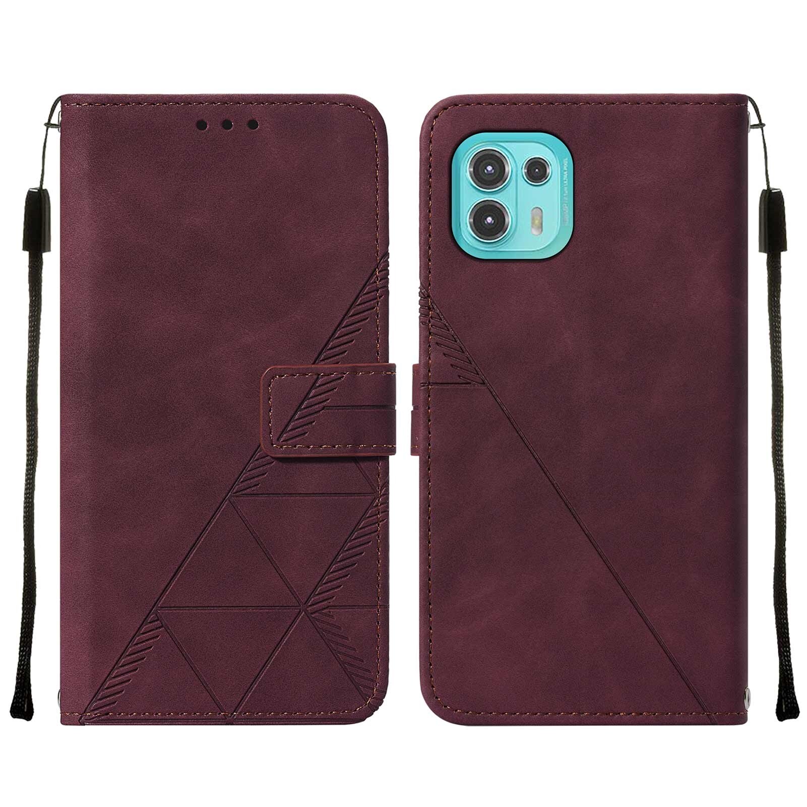 lthmy for Motorola Edge 20 Lite case slim Embossed PU Leather Flip Stand Wallet Card Slots Cover