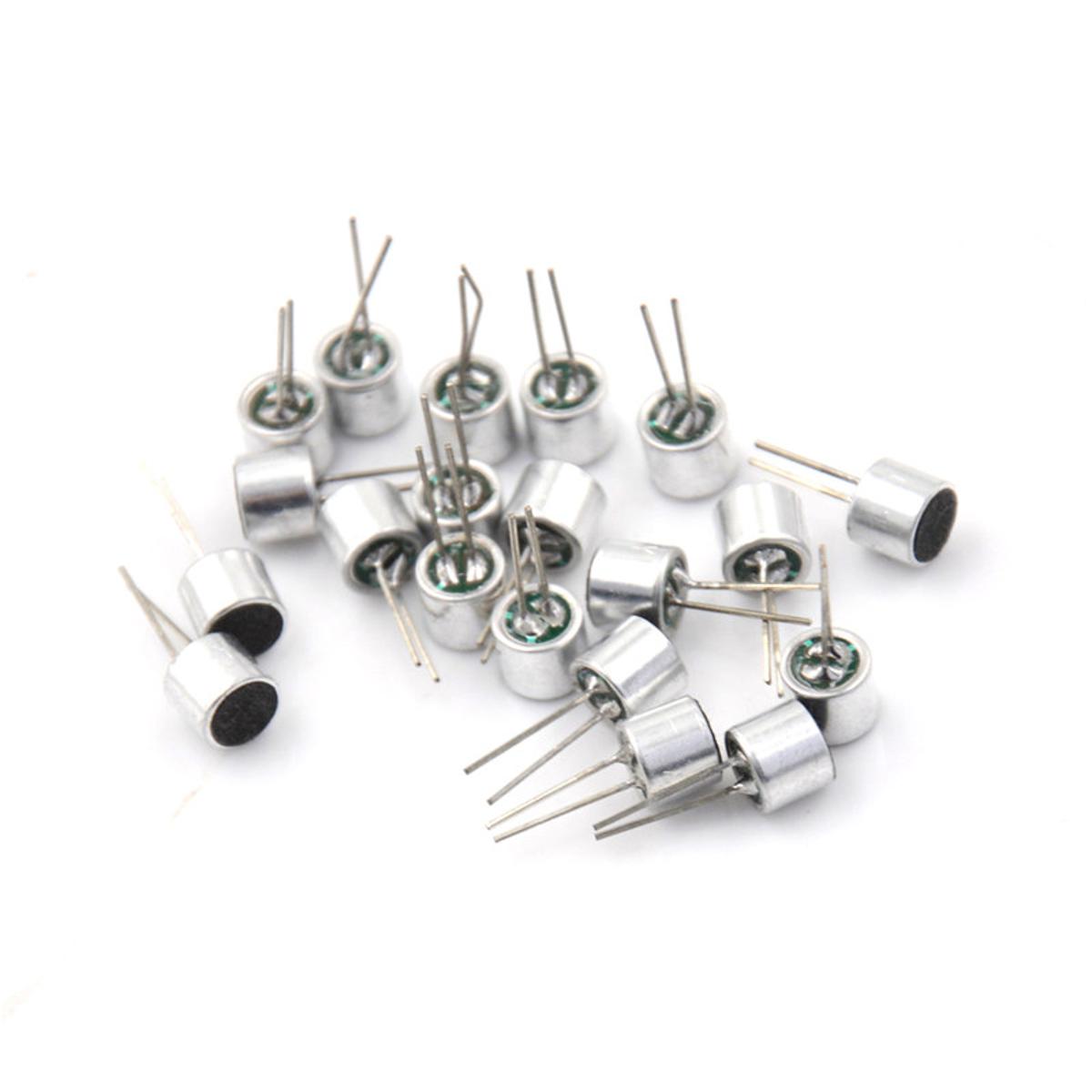 20Pcs Electret Microphone Inserts 6050 with PCB Pins Condenser Encounter