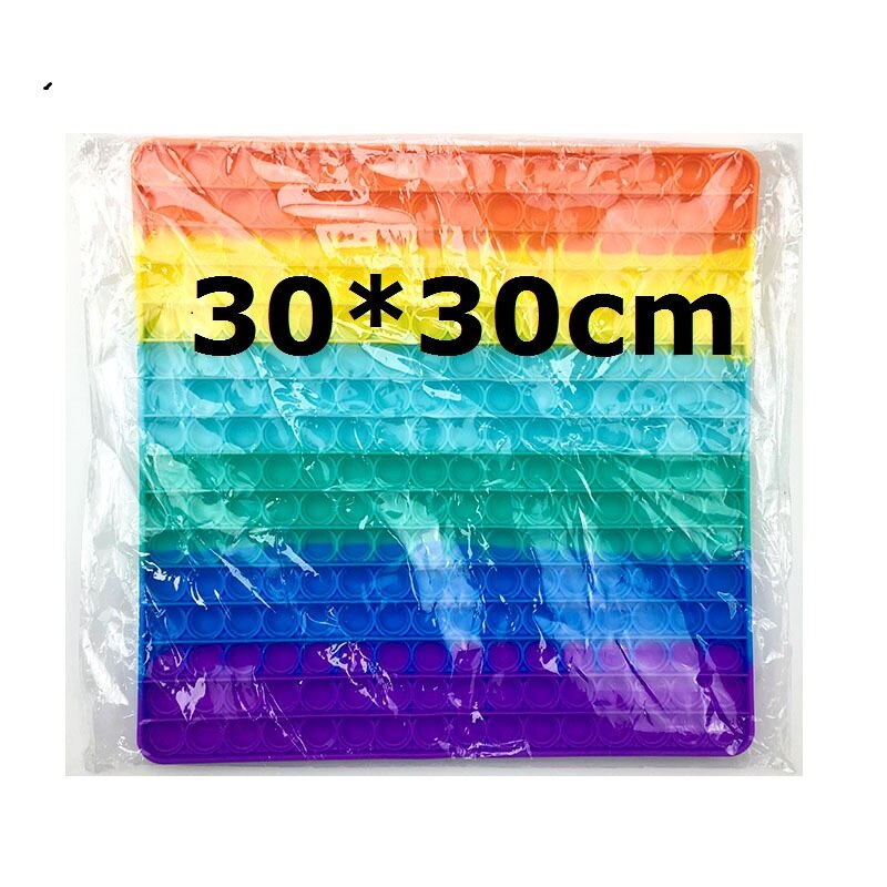 【VisioN Shop】Super Big Size Square Rainbow Fidget Toy Simple Dimple Sensory Educational Bubble Fidget Toys  Stress Relief. 