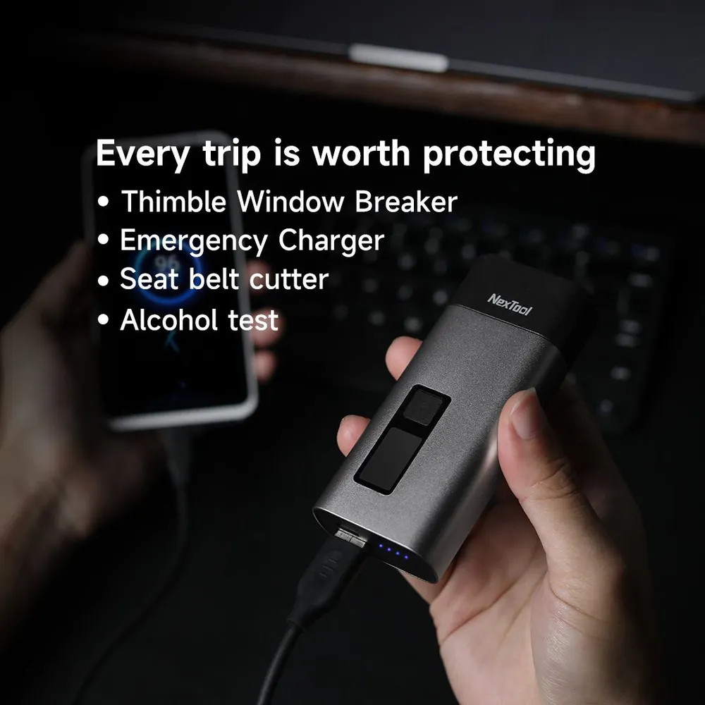 Xiaomi Nextool 4-in-1 Mini Alcohol Tester LCD Digital Portable Car Breathalyzer With Window Breaker Cutter Digital Alcohol Meter. 