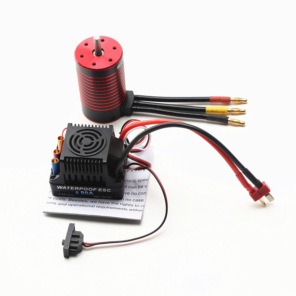 GC 3660 Brushless Motor 2600kv/3100kv/3800kv/4200kv With 80a Brushless Esc Compatible For Traxxas Wltoys Rc Car 1/8/1/10 Tamiya