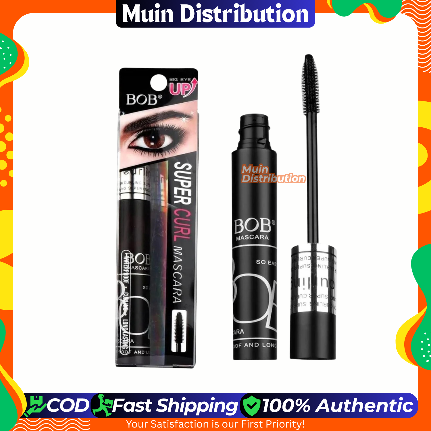 〽️ BOB Super Curl Mascara – Waterproof, Curling & Long-Lasting | Smudge-Proof Volume Lash Makeup | Sold & Supplied by Muin Distribution