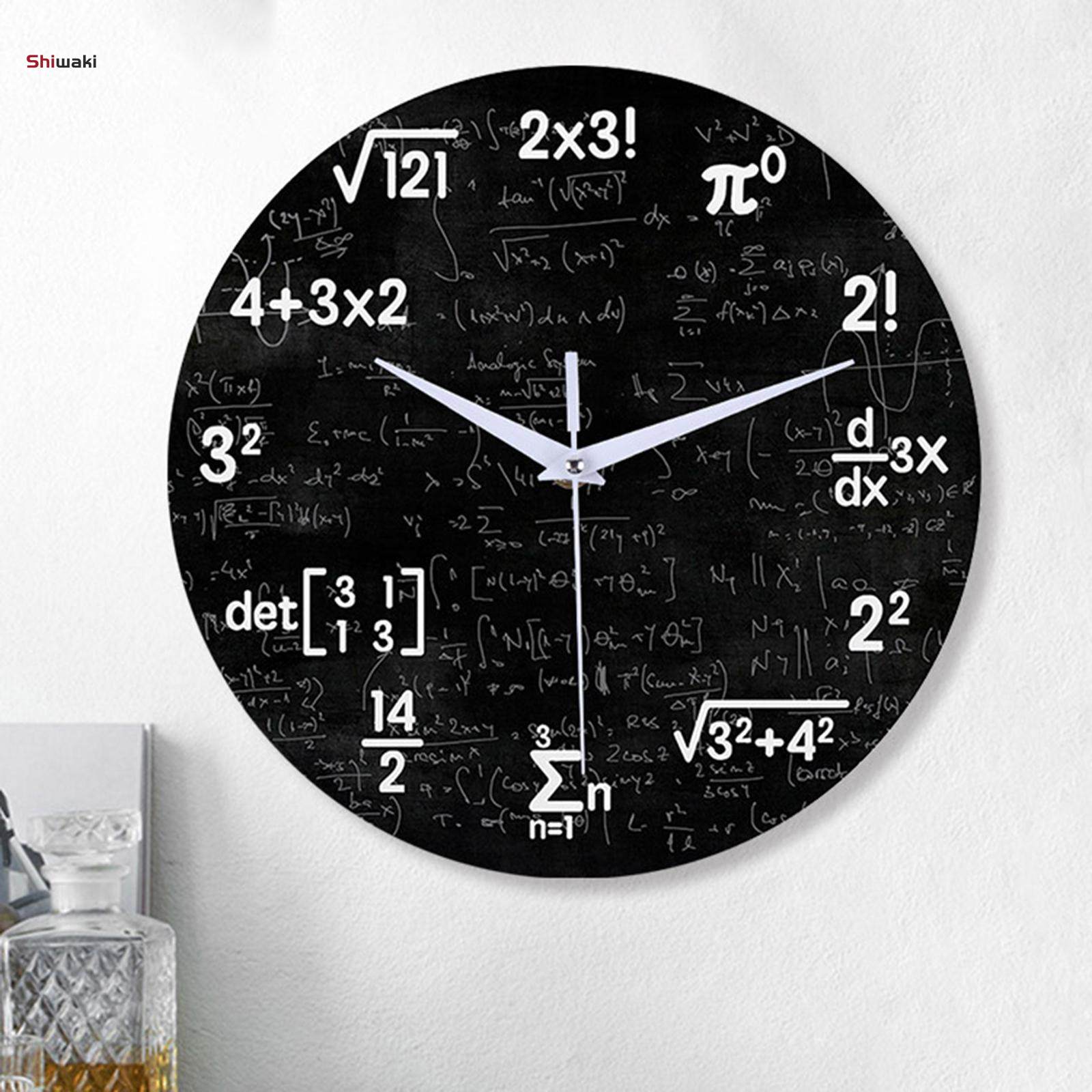 Chemical Elements Math Wall Clock - Wall Clock Silent Non Ticking Wall Art Decors for. 
