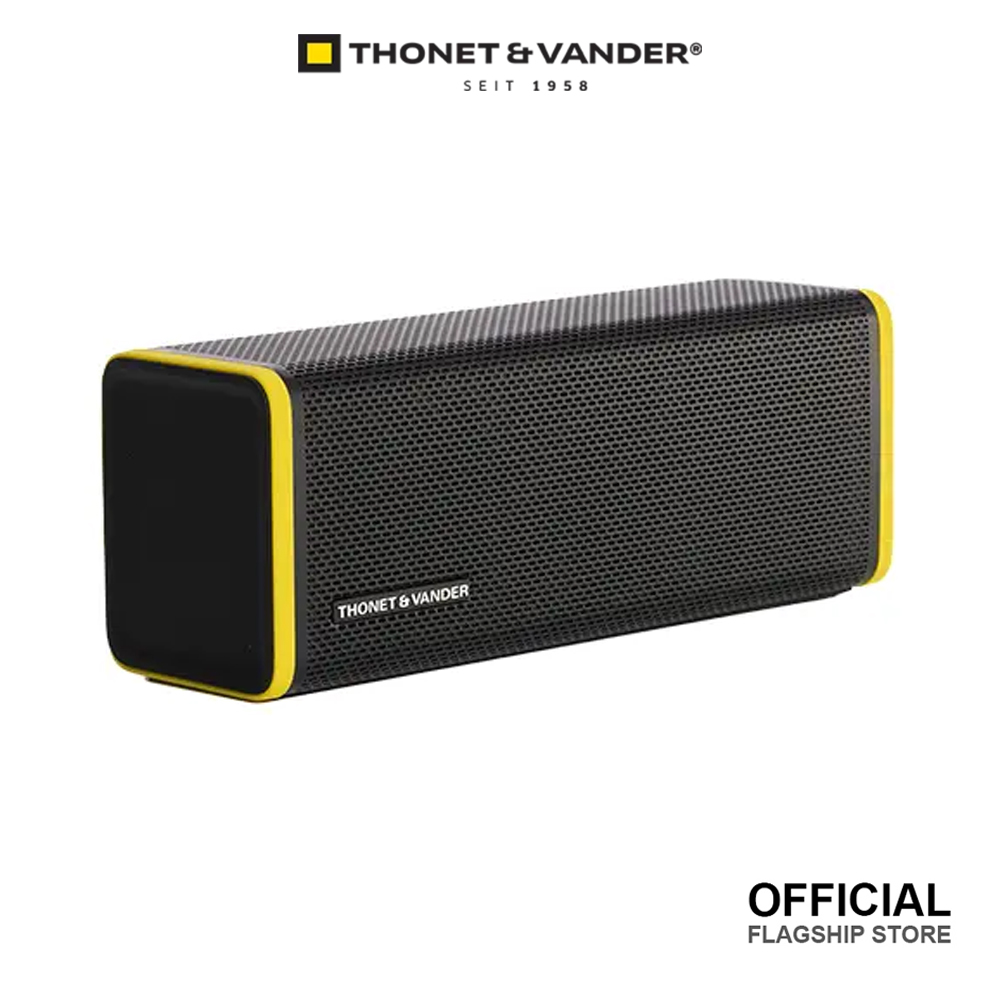 Thonet & Vander Frei Portable Bluetooth Speaker - Teal/Red/Black & Yellow - Output Power: RMS 16W -  Connectivity: Bluetooth, AuX, Built-in Mic - Waterproof IPX4 - 8 Hours Playtime - pORTABLE sPEAKER. 