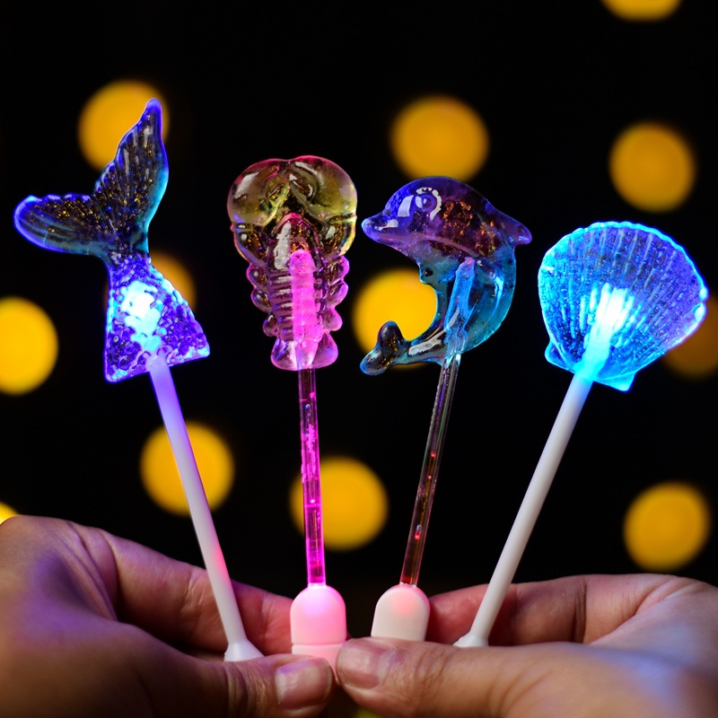 Tang Zizi Luminous Lollipop Wholesale Bar ktv Good-looking Internet-Famous Crystal Sugar Unicorn Fishtail Flash Sugar. 