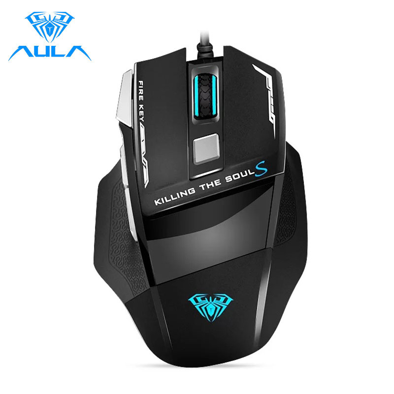 AULA S12 Gaming Mouse Wired 6400DPI 7 Programmable Buttons Backlit Ergonomic Gamer Mouse for Laptop Desktop PC Computer. 