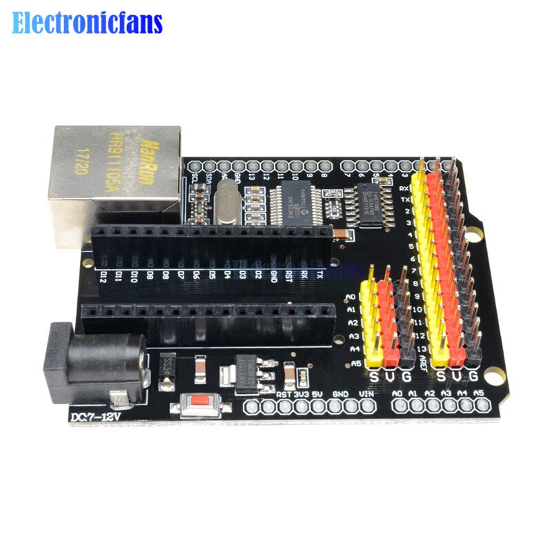 【happy one】diymore ENC28J60 Ethernet shield V2.0 LAN Network Module I/O SPI AVR PIC LPC for Arduino UNO R3 CH340G NANO. 