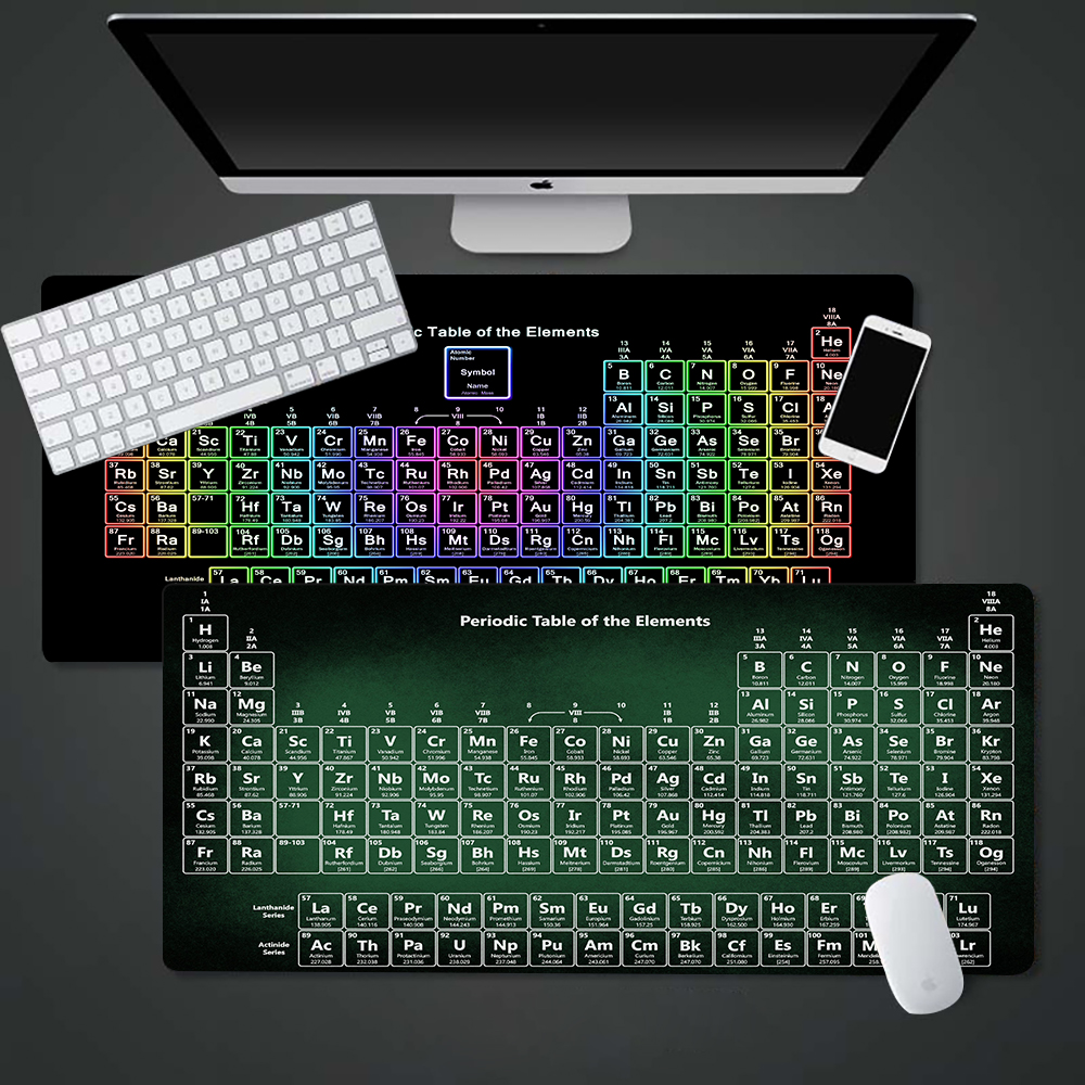 Large Size Periodic Table of Chemical Elements Gaming Mouse Pad, Keyboard Desk Mat Non-slip Desk Mat, Writing Pad, Student Gift. 