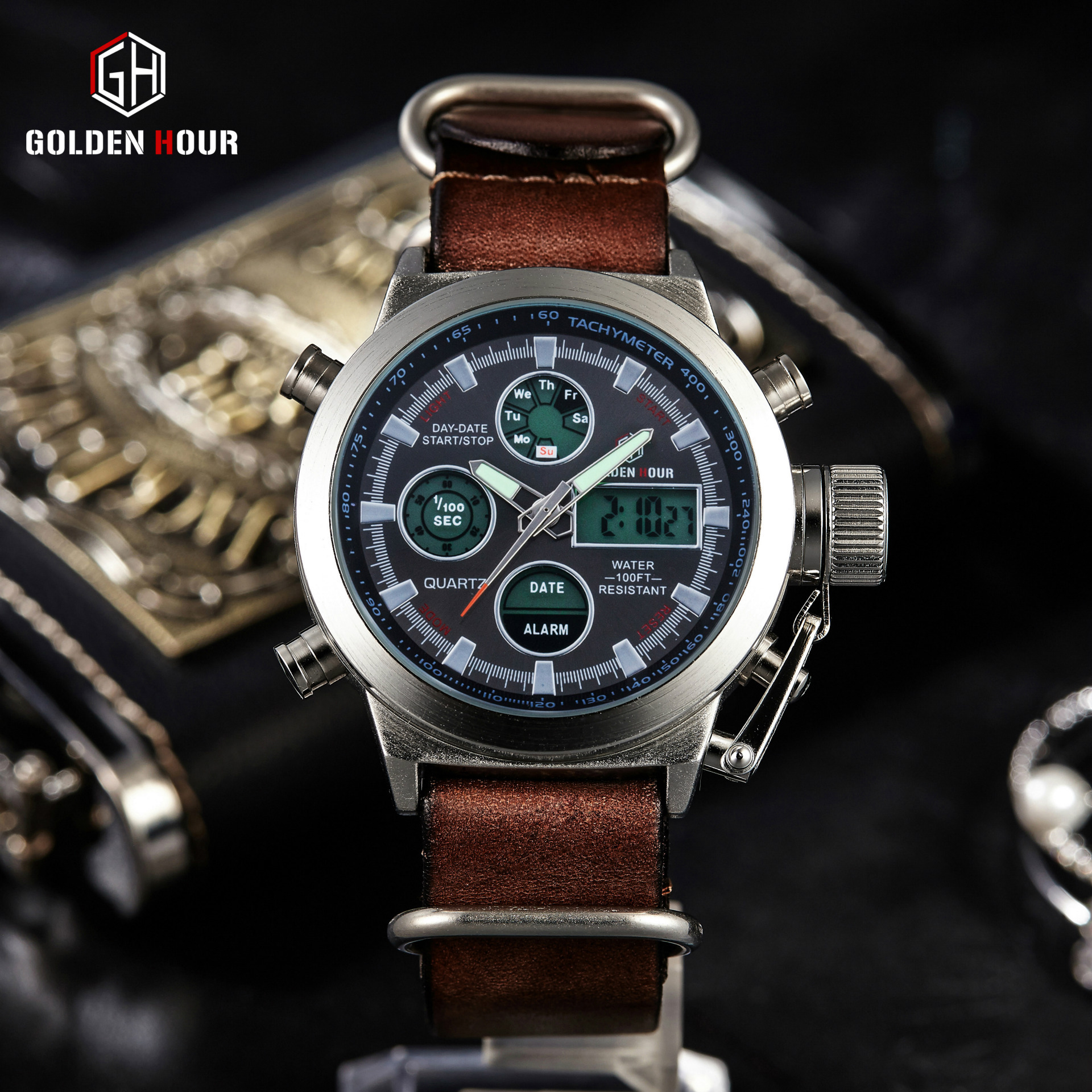 Aliexpress direct selling foreign trade AliExpress hot men's mechanical watches custom creative belt. 