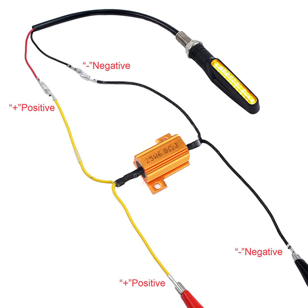 FG 1Pair 25W 6.8Ohm Moto Resistance Power Resistor Load Decoding Resistor for LED Mini Turn Signal Flash Light Repairing Parts. 