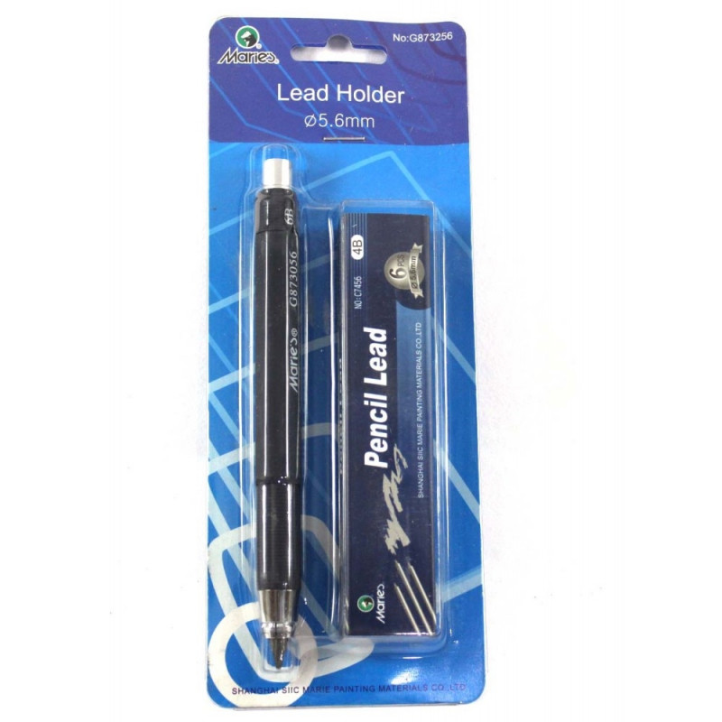 Maries Mechanical Pencil With Clutch Mechanism For 2B, 4B, 6B, 8B Leads + 6 Lead Refills (4B/5.6Mm). 