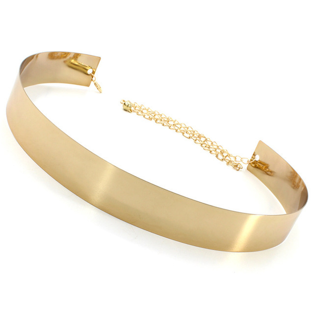 European and American trend women's metal iron belt waist decoration skirt fashion mirror waist chain 2.0cm