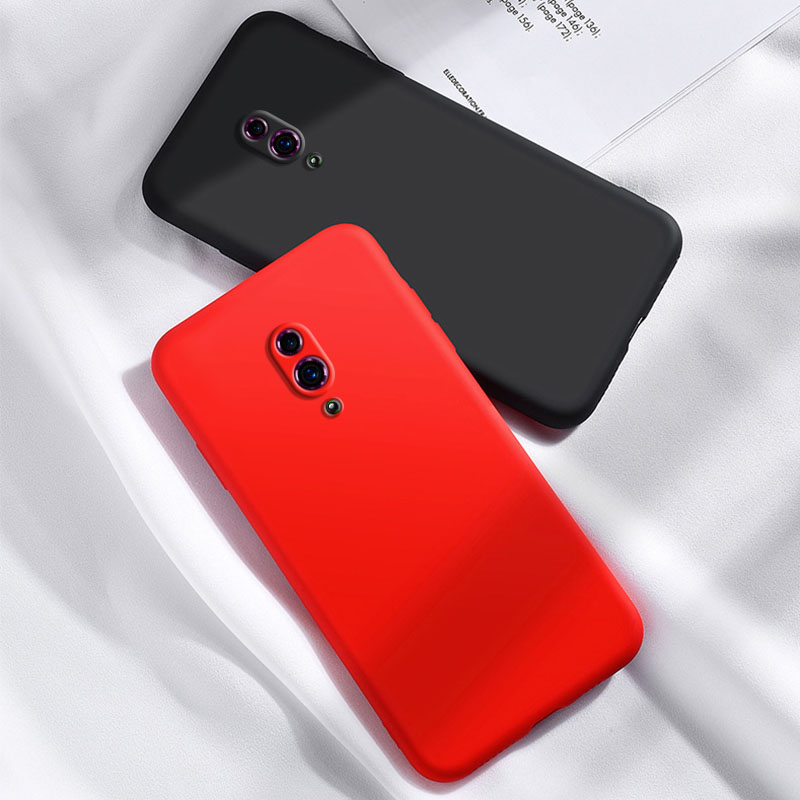 Sroof For OPPO Reno Liquid Silicone Macaron Candy Color TPU Shockproof Soft Phone Case Shell Protector Back Cover. 