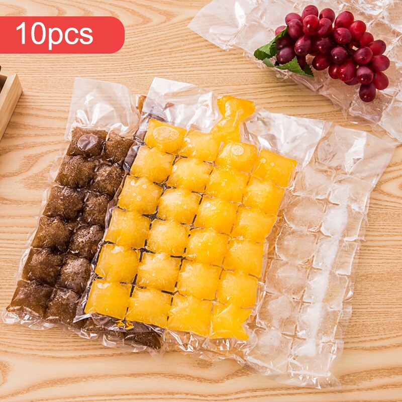 10Pcs DisIce-making Bags  Freezing Maker Ice Cube Bags Self-Seal Ice-making For Summer DIY Drinking Ice Cube Tray Mold. 