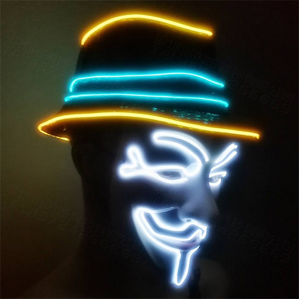 Good day Halloween Mask Weird Guy Fawkes Mask V For Vendetta Mask Anonymous Guy LED Light Up Hacker Mask Movie Cosplay Party Costume Prop. 