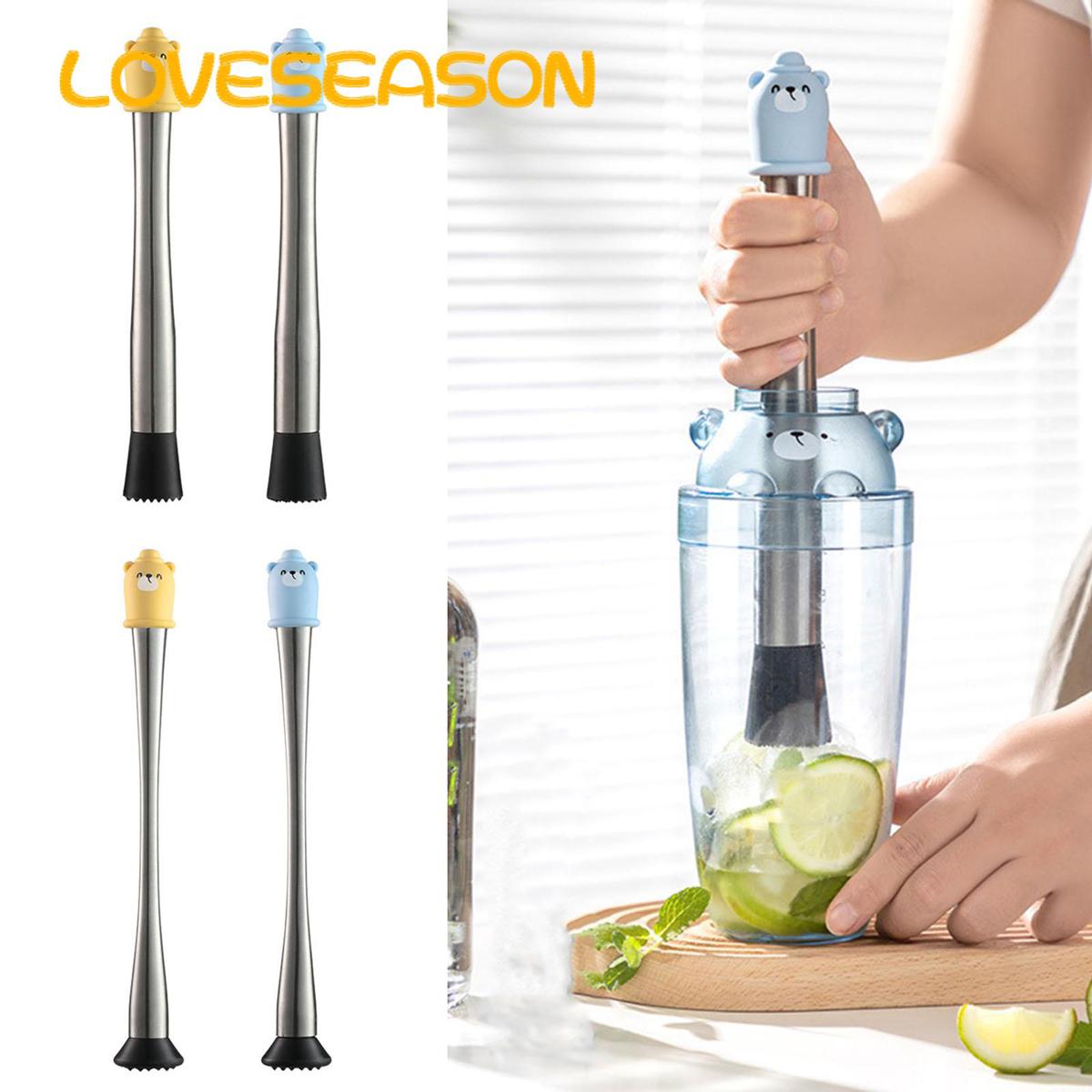 Stainless Steel Hammer 1pc Drink Stir Stick Ice Pounder Lemon Hammer Rust Resistant Comfortable Grip Stainless Steel for Crushing Ice Making Rust-proof Hammer
