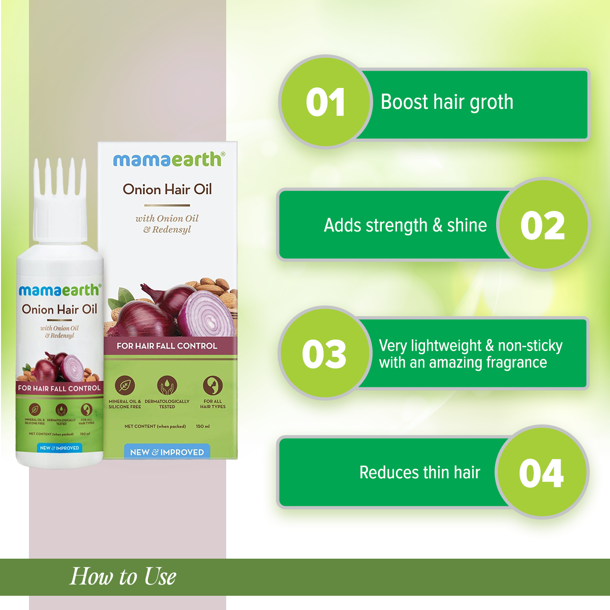 Mamaearth Onion Oil for Hair Regrowth & Hair Fall Control Hair Oil (150 ml). 