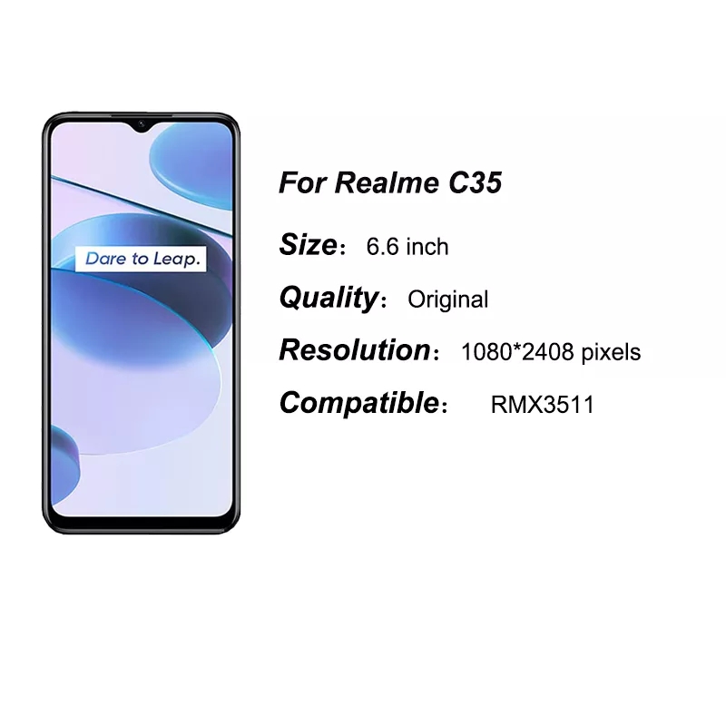 LCD With Frame For OPPO Realme C35 RMX3511 Display Touch Screen Digitizer Assembly Replacement Parts. 
