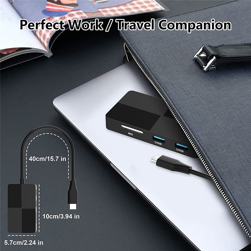 8-In-1 USB C Hub USB 3.0 Multi Card Reader CF/SD/TF/XD/MS Memory Card Adapter, for Micro-SD Micro-SDXC SDHC PC Laptop. 