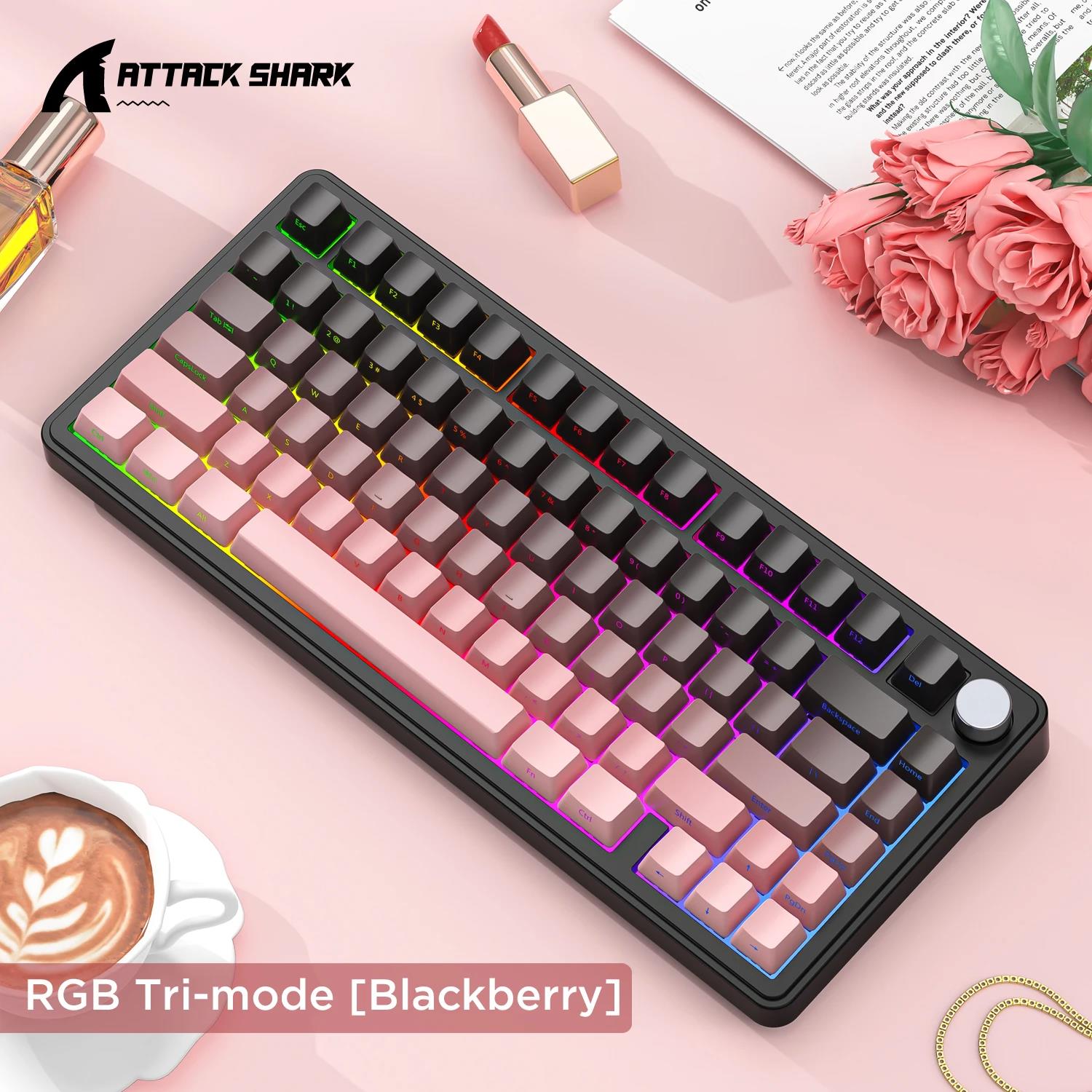Attack Shark X85 Bluetooth Mechanical Keyboard, RGB,2.4G Tri-mode, Metal Knobs,full-key Hot-swap, Win mac. 