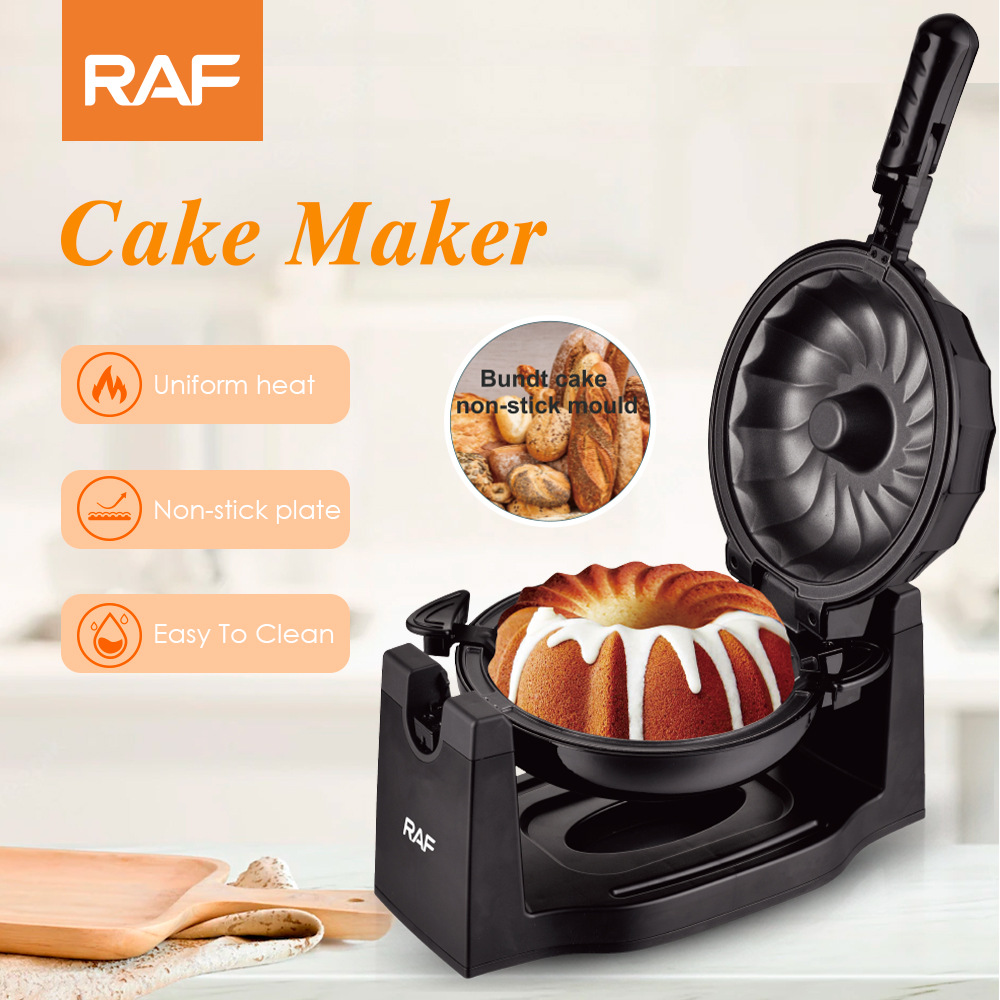 GC Household Cake Machine, Stainless Steel Rotating Cake Maker With Non-stick Plate, 1800W Even Heating, Locking And Cool Touch Handles, For Commercial Use, EU Plug. 