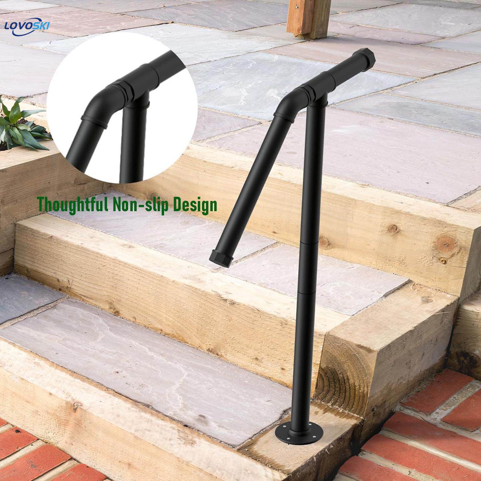 Outdoor Handrail Fit 1-2 Steps with Hardware for Concrete Steps
