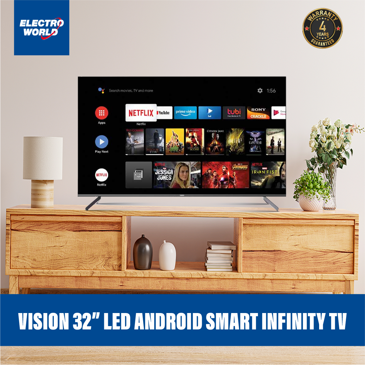 Vision 32 Inche LED Android Smart Infinity TV- E30 / E20 / E10 -& OTHERS  MODEL Voice controlled TV with Google Assistant official warryntee 4 years