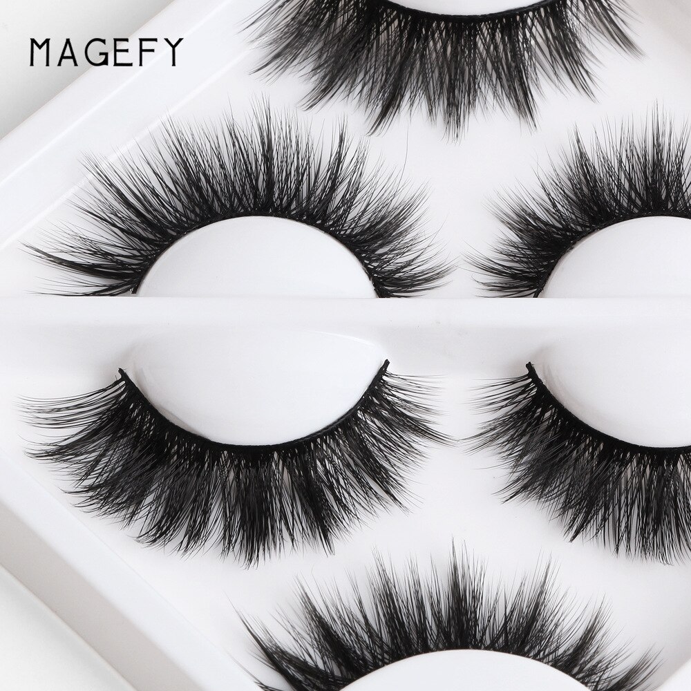 MAANGE MAGEFY 3Pair  Handmade 3D Fake Mink False Eyelash set - Y3A02. 