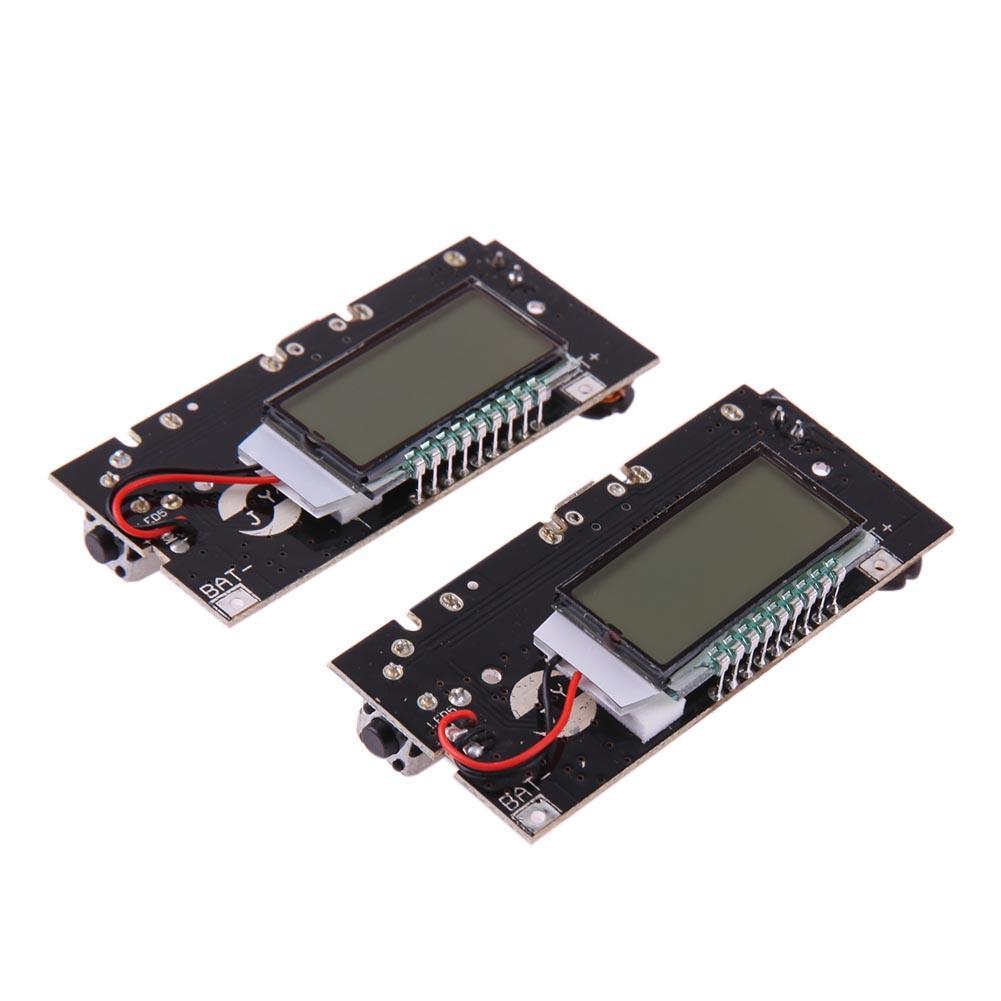 BLACK Power Bank Circuit With LCD Display Input DC 5V 2A Micro USB Socket Output DC 5V 2.1A 1A Dual USB Flash Light & BMS Protection Lithium Battery 3.7V 18650 Battery Mobile Smart Phone Charging Module. 