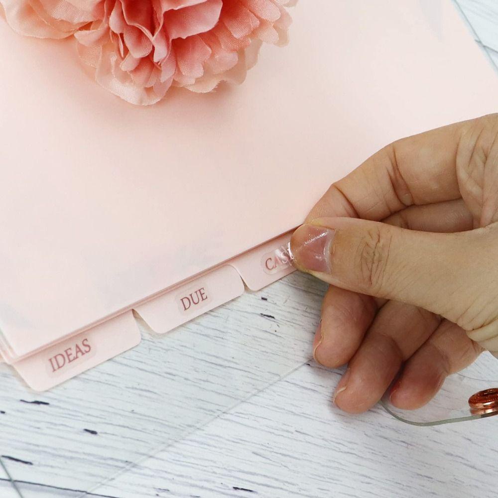 MAG 6 PCS Binder Divider, A5 6 PCS Index Page Tabs, Planner Pink 6 Ring Plastic Binder Index Dividers Home. 