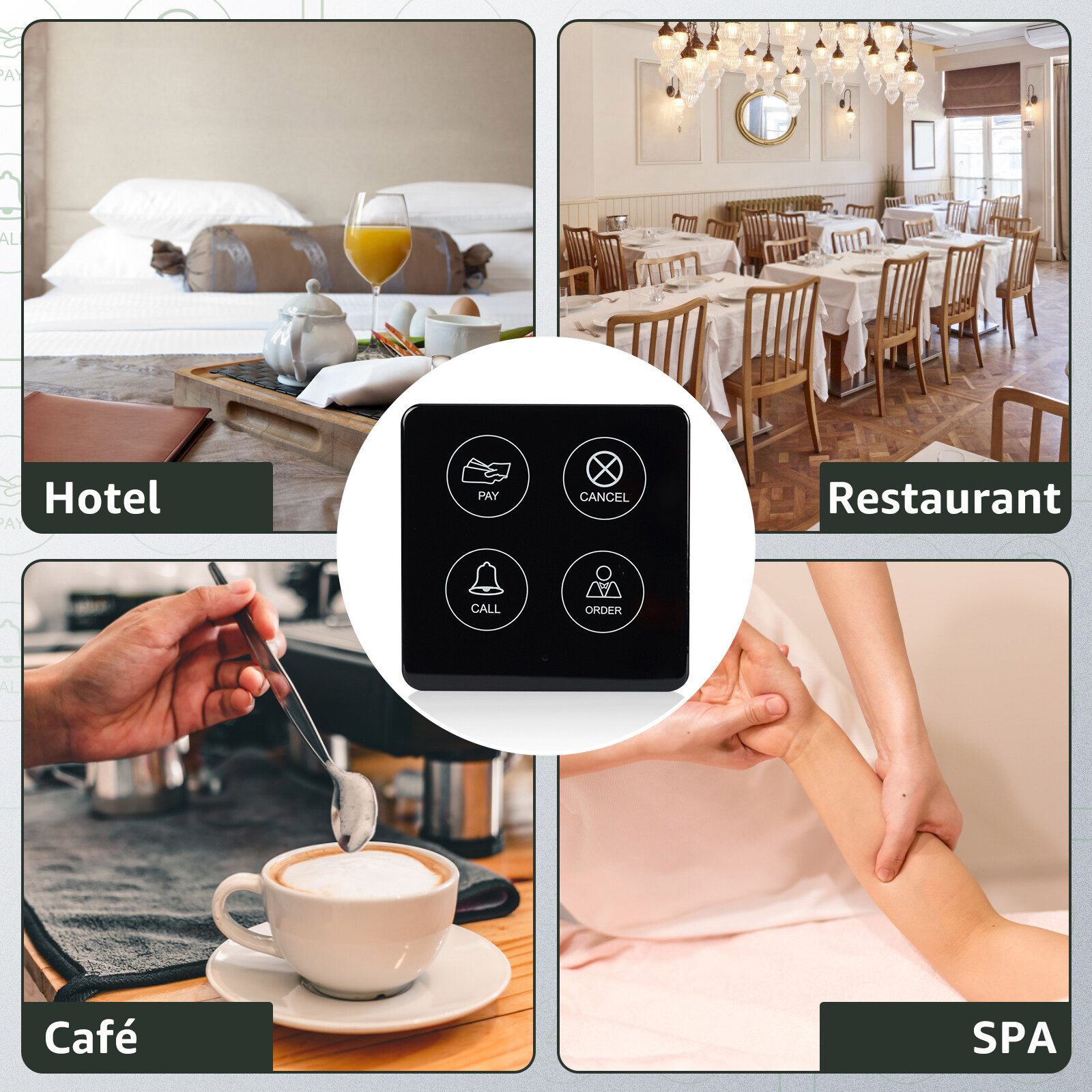 Retekess T128 Restaurant Pager System Waiter Queue Wireless Calling System Rechargeable Watch Pager and TD033 Buttons. 