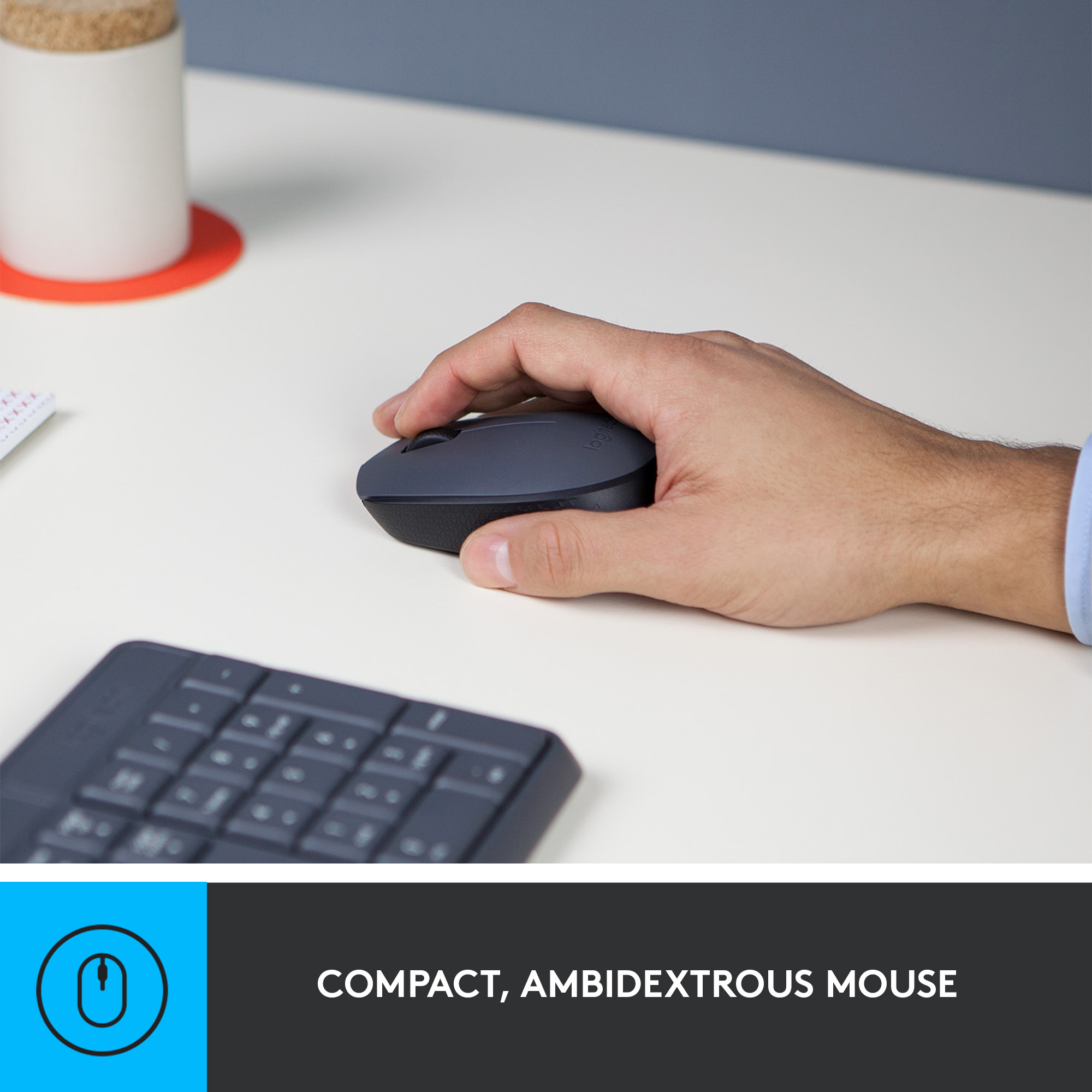Logitech MK235 Wireless Keyboard and Mouse Combo for Windows, 2.4 GHz Wireless Unifying USB Receiver, 15 FN Keys, Long Battery Life, Compatible with PC, Laptop. 