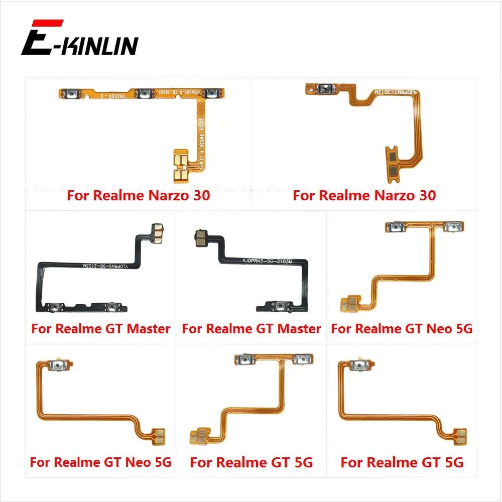 Switch Power ON OFF Key Mute Silent Volume Button Ribbon Flex Cable For OPPO Realme Narzo 30 30A GT Master Neo Replacement Parts. 