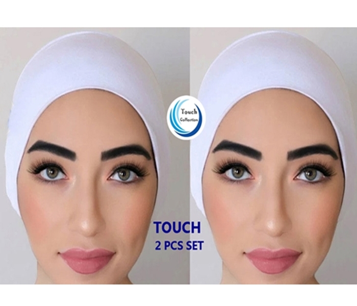 2Pcs White Viscose Hijab Inner Cap Soft, Breathable & Comfortable Fabric for Daily Wear Ideal Under Scarf for Summer Use. 