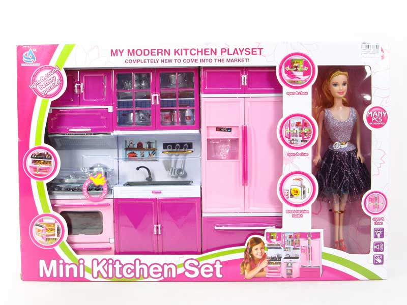 Modern Kitchen Playset Barbie Doll Kitchen Set Games Wee Wonders