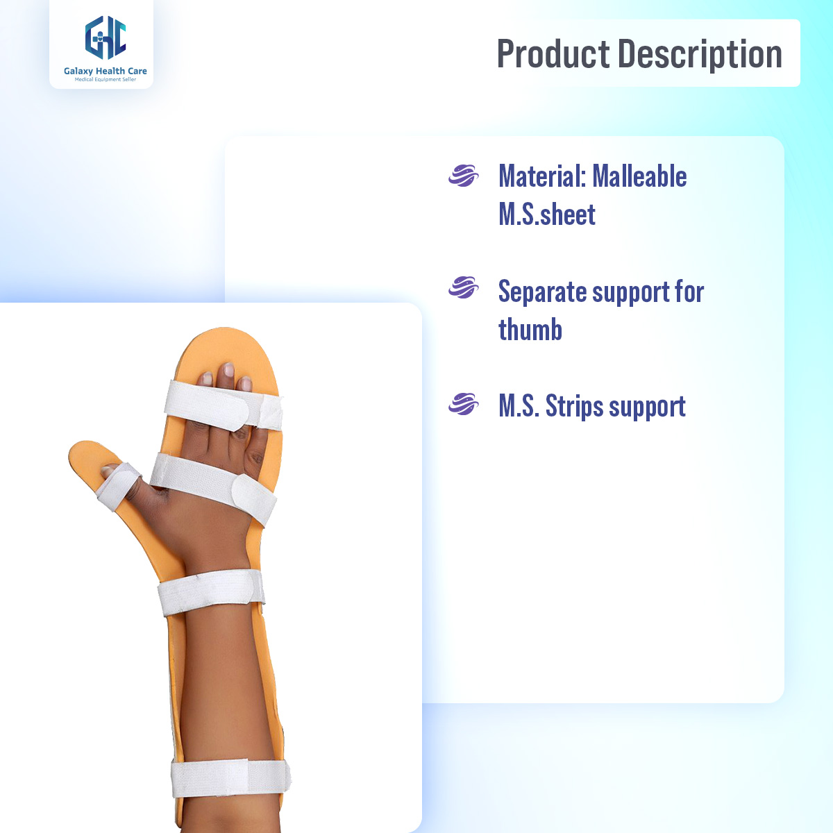 Cock-up Splint Hand Resting. 