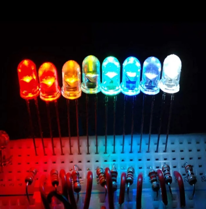 ( 50 pcs  )5mm LEDs Light Multicolors  3V DIY Science Project Electronics Components Lighting Kit