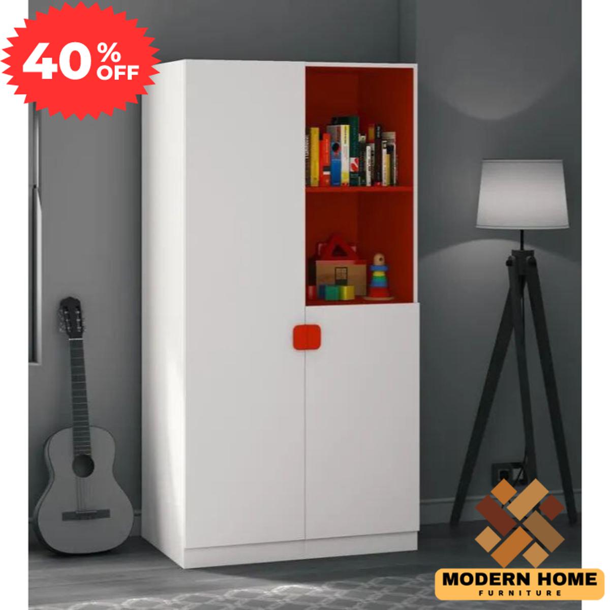 Modern Design 2 Door Almirah with Open Shelf & Inner Locker Drawer/ Bedroom Furniture Wardrobe/ Cloth Storage Cabinet/ display shelf. 