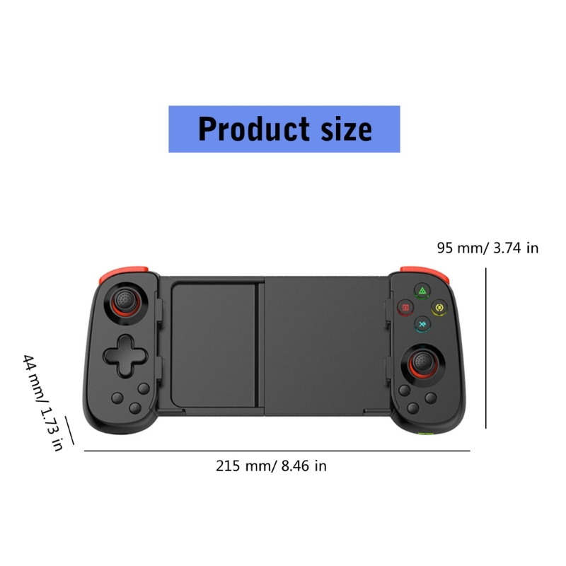 Ergonomic Gaming Controller D6DP Wireless Gamepad Stretching Handle Pad Rechargeable Accessory for Mobile Tablet Gamers. 