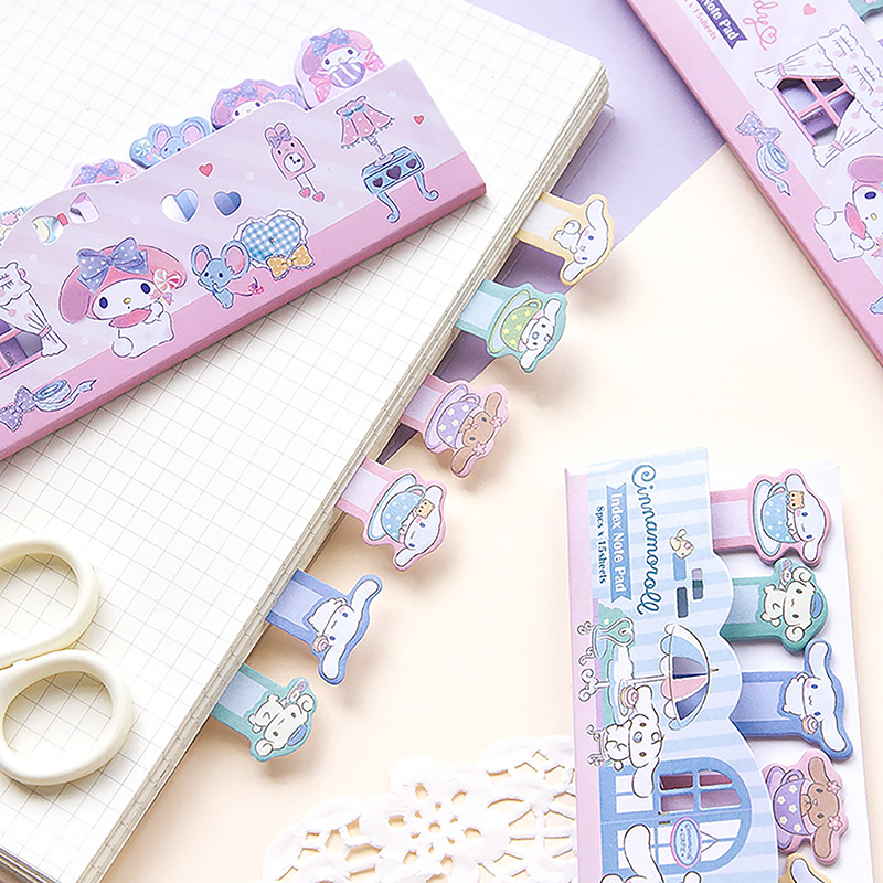 120 Sheets Sanrio Sticky Notes Kuromi Notepad Index Tabs Bookmark Stationery. 