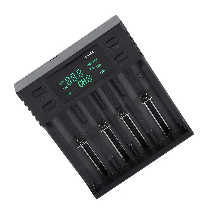 Charger Four Slot LiitoKala Lii-S4 DC 5V2A Smart with Power Display. 