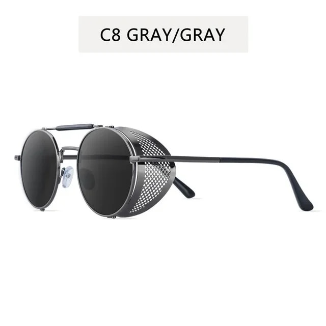 Retro Round Metal Sunglasses Steampunk Men Women Trend Brand