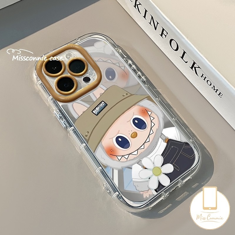 Couple Cartoon Doodle Pop Mart Labub Casing For Realme C53 C11 5 5i 6i C21Y C25Y C25 C67 C35 C3 C20 C65 C30 C11 C15 Note 50 C25s 5S C15 C51 C20A Narzo 20 Luxury Mirror Case. 