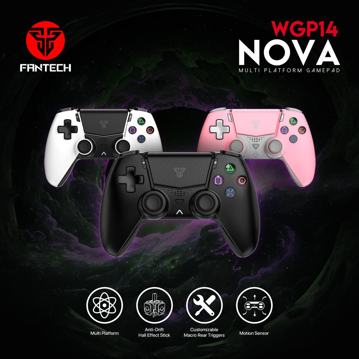 FANTECH WGP14 NOVA Multi-Platform GamePad Anty-Drift Hall Effect Stic Customizable Macro Rear Triggers Motion Sensor Gaming Gamers Controller For PS3, PS4, IOS, Android & Windows 22 buttons.. 
